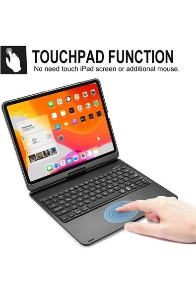 Bluetooth Klavye Kılıf Kapak Işıklı iPad Pro 4. 5. 6. Nesil 12.9 inç (2020-21-22) ile Uyumlu F129ATS - Resim 8