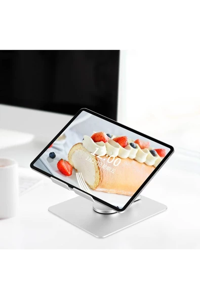 iPad ile Uyumlu Stant Yüksekliği Ayarlanabilir Tutucu Tok Alüminyum 10-17 inç Uyumlu H06 - 5