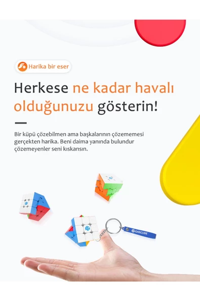 Gan 330 Anahtarlık Küp Zeka Küpü Paskalya Yumurta Sürümü 3x3 - 6
