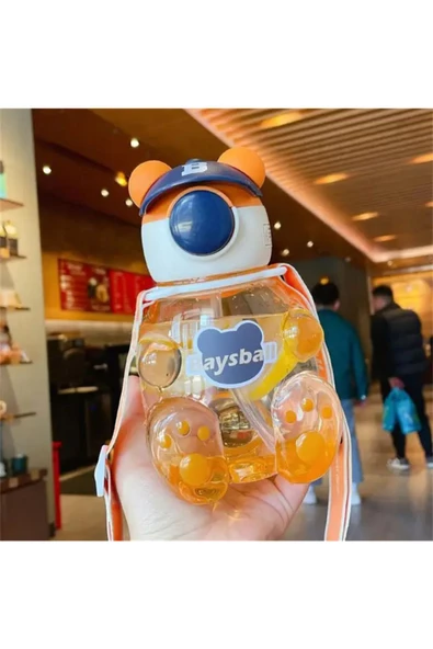 Su Matarası Boyun Askılı Suluk Renkli Çizgi Film ve Desenli Karakterler Çocuklara Özel 750ml CRK2