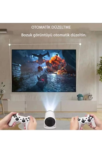 HY300A Retro Oyun Projeksiyon Cihazı HD Out Put, Android 11.0 İşletim Sistemiyle Desteklenir - 3