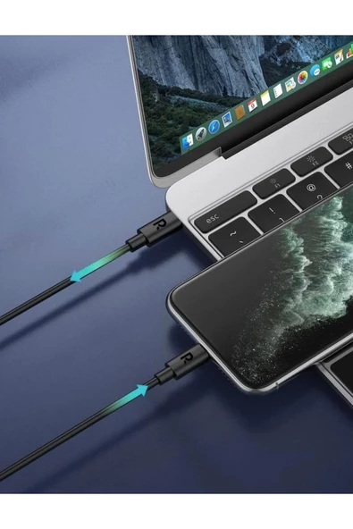 Type-C to Type-C 1 Metre Şarj ve Data Kablo Naylon Örgü USB C Kablo iPhone 15 Uyumlu CB1021 - Resim 7