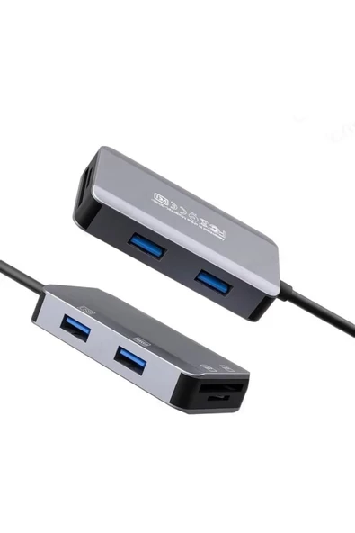 Çoklayıcı Adaptör 6 in 1 USB To USB A  SD Kart TF Kart Macbook Uyum Çevirici Adaptör Çok PortluZR786 - 3