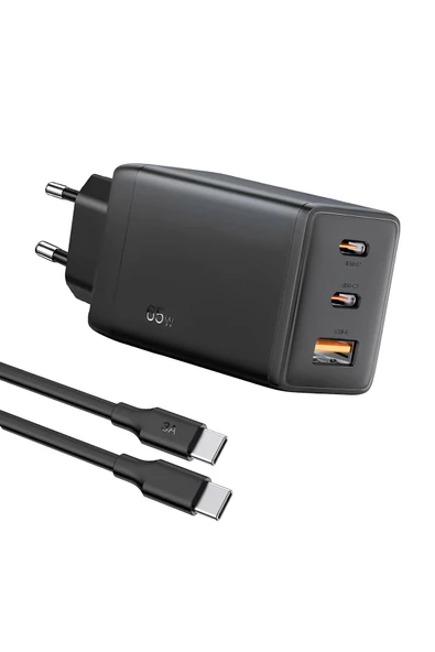 Gan65w Hızlı Şarj Cihazı 65w Çıkışlı Tablet Ve Telefon 2m Tip C Kablolu Şarj Aleti Gar322-eu ürün görseli