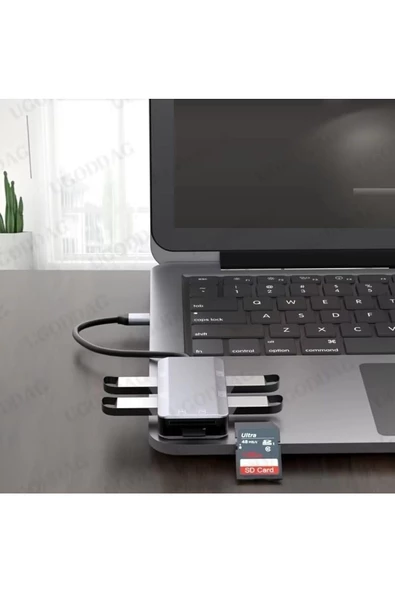 Çoklayıcı Adaptör 6 in 1 USB To USB A  SD Kart TF Kart Macbook Uyum Çevirici Adaptör Çok PortluZR786 - 4
