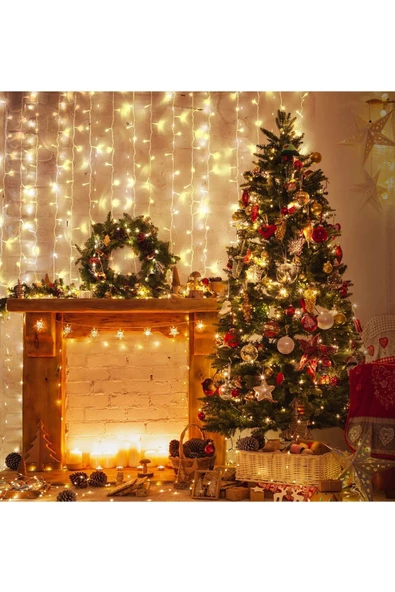 2 X 2 Metre 12 Saçak 180 Led Işık Zinciri Dekoratif Fişli Aydınlatma Ev Dekorasyonu Salon Süsleme - 3