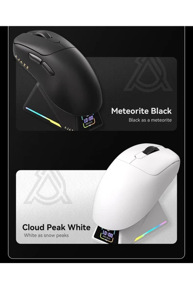 AJAZZ AJ-179 Apex 42000 DPI Manyetik Şarj İstasyonu TFT Ekranlı Mouse PAW 3950 Sensör 8K Dongle - 5