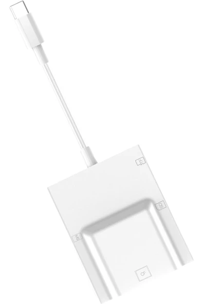 Tip C Kart Okuyucu 50cm Kablo Uzunluğu Type-C Kablolu SD kart, micro SD TF Card Memory Stick ZR780 - 7