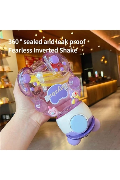 Su Matarası Boyun Askılı Suluk Renkli Çizgi Film ve Desenli Karakterler Çocuklara Özel 750ml CRK2 - 4