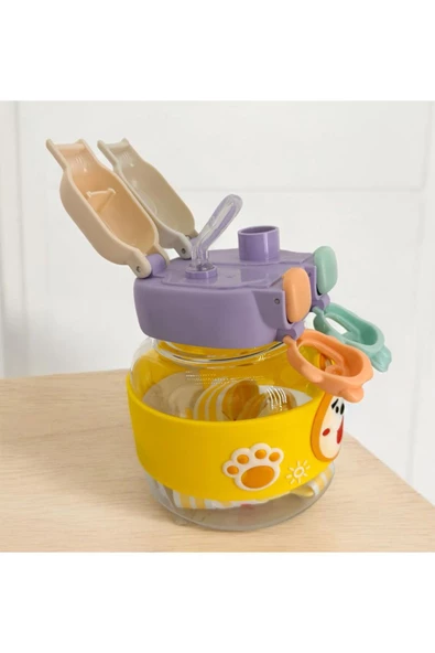 Tavşan Su Matarası Boyun Askılı Suluk Çocuklara Özel Taşıması Kolay Okulda Piknikde 1 Litre CRK3 - 2