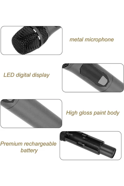 2 Adet Kablosuz Wn04 Amfi Hoparlör Için Mikrofon Karaoke Mikrofonu Sahne Performansı Partiler - 7