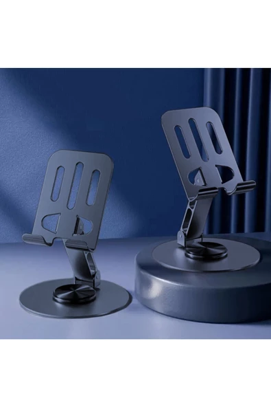 Profesyonel Tok Aliminyum Döner Stand Telefon Masaüstü Katlanabilir Telefon Tutucu P05bB - Titanium ürün görseli
