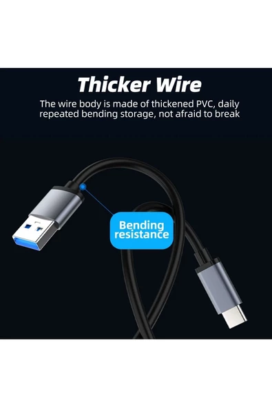 2 In 1 Adaptör 4 Port Type C USB 3.0 Hub USB 3.0 Adapter Type-C Çevirici USB Hub SW-HUB1 - Resim 2