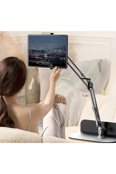 Profesyonel 80cm Kol Uzunluğu Koltuk Yatak Masaüstü Montaj Tablet Tutucu Açısı Ayarlanabilir CT7 - 5