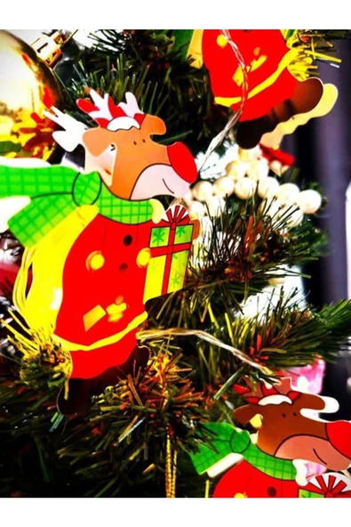 Pilli 2 Metre Noel Kıyafetli Geyikli Çok Amaçlı Led Dekoratif Aydınlatma Şeridi - 3