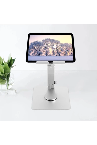 iPad ile Uyumlu Stant Yüksekliği Ayarlanabilir Tutucu Tok Alüminyum 10-17 inç Uyumlu H06 - 2