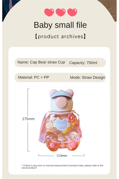 Su Matarası Boyun Askılı Suluk Renkli Çizgi Film ve Desenli Karakterler Çocuklara Özel 750ml CRK2 - 6