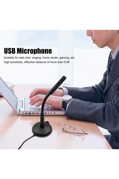 Mini USB Kondenser Mikrofon Ayarlanabilir Masaüstü Mikrofon Tak Ve Çalıştır Sohbet Oyun M309 - 4