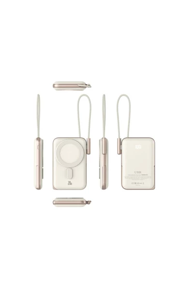 Magsafe Uyumlu Powerbank PD20W Dahili Type-C Kablolu Göstergeli 10000 mAh Kablosuz Şarj CDB001 - 4