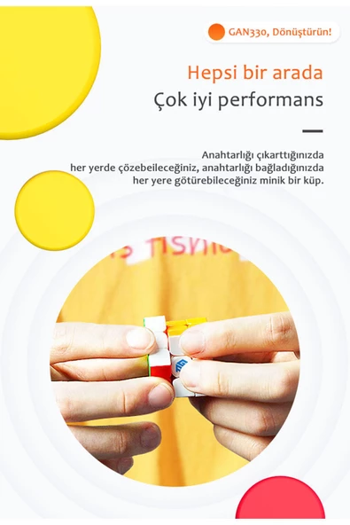 Gan 330 Anahtarlık Küp Zeka Küpü Paskalya Yumurta Sürümü 3x3 - 5
