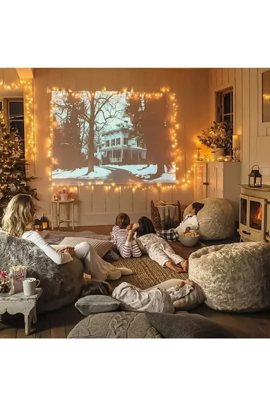 30 Metre Fişli Sarı Led Işık Noel Yılbaşı Ağacı Işığı Led Ampül Çam Ağacı Balkon Salon Süsleme - 3