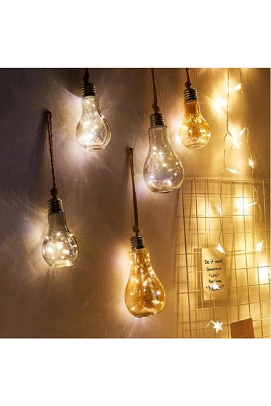 Sarkıt Lamba Ampul Pilli LED Işık Zinciri Asma Lamba, Bahçe Lambası Düğün Noel için Aydınlatma KX015 - 4