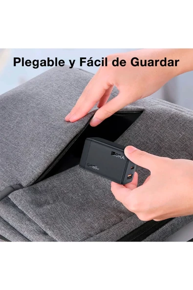 Gan65w Hızlı Şarj Cihazı 65w Çıkışlı Tablet Ve Telefon 2m Tip C Kablolu Şarj Aleti Gar322-eu - Resim 2