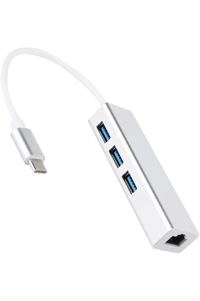 Type-C To USB Çevirici Macbook Uyumlu Adaptör Çoklayıcı Tip C To RJ45 Adaptör 4in1 ZR115-A - 6