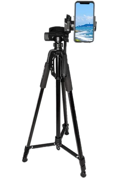 Tripod Bluetooth Kumandalı Şarjlı Kalın Gövdeli Telefon Tutucu Çantalı 170 Cm Tripod NP-8840