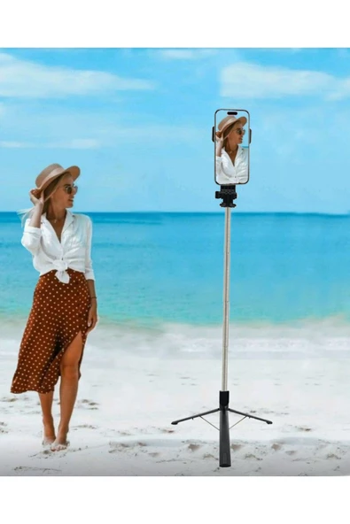 Tripod Ve Selfie Çubuğu NP-01 Bluetooth Uzaktan Kumandalı Cep Telefonu Yükseklik Ayarlanabilir NP-01