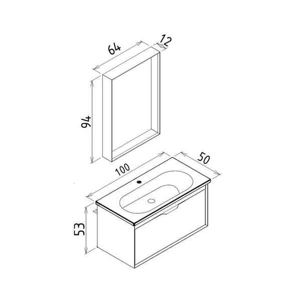 Orka Clay 100 cm Sahra Banyo Dolabı Takımı - 3