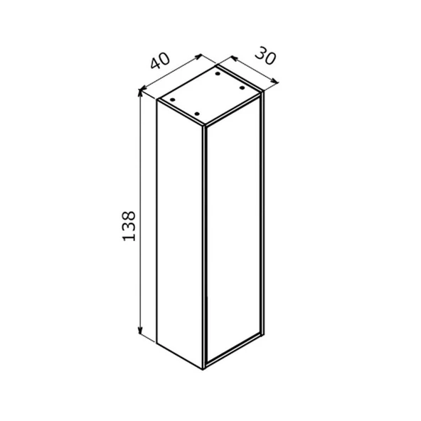 Orka Verona 40 cm Parlak Beyaz Banyo Boy Çamaşır Dolabı - 3
