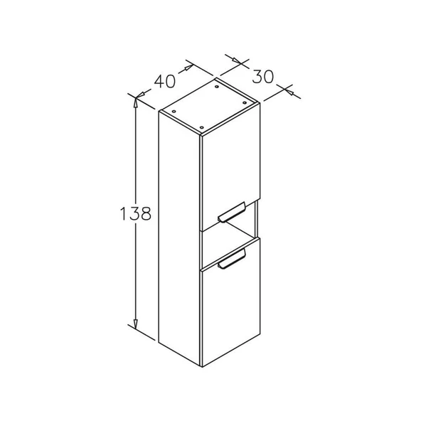 Orka Nova 40 cm Beyaz Banyo Boy Çamaşır Dolabı - 3