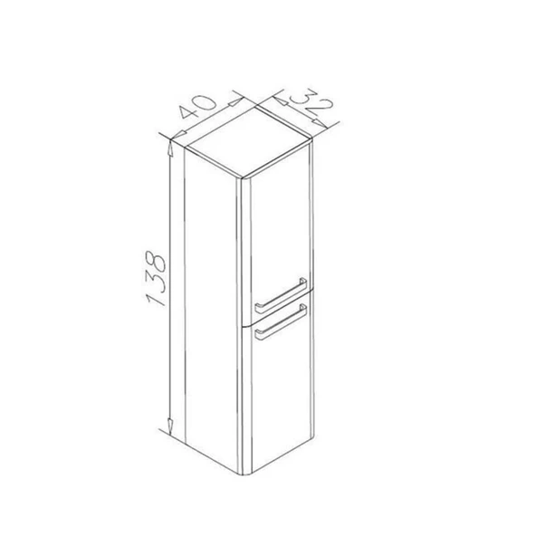 Orka Rose 40 cm Kaşmir Banyo Boy Çamaşır Dolabı - 2