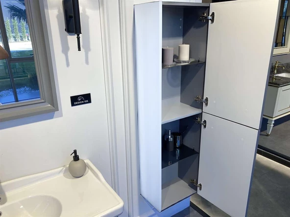 Orka Design 40 cm Beyaz Banyo Boy Çamaşır Dolabı - 2