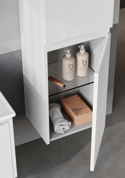 Orka Likya 40 cm Beyaz Banyo Boy Çamaşır Dolabı - 2