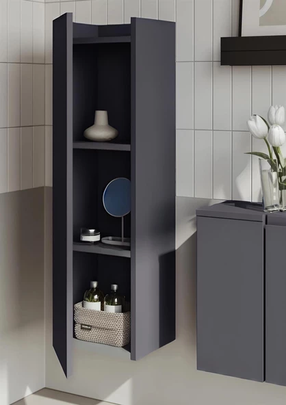 Orka Ferla 30 cm Antrasit Banyo Boy Çamaşır Dolabı ürün görseli 1