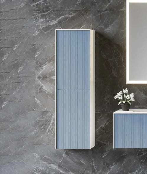 Orka Cube 40 cm Mavi Banyo Boy Çamaşır Dolabı