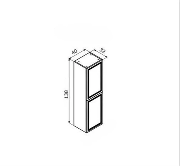 Orka Rio 40 cm Antrasit Banyo Boy Çamaşır Dolabı - Resim 2