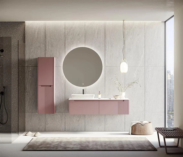 Orka Biella 40 cm Pudra Banyo Boy Çamaşır Dolabı - Resim 5