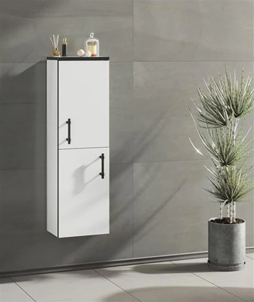 Orka Knidos 30 cm Beyaz Banyo Boy Çamaşır Dolabı