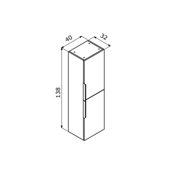 Orka Pure 40 cm Beyaz Banyo Boy Çamaşır Dolabı - Resim 3