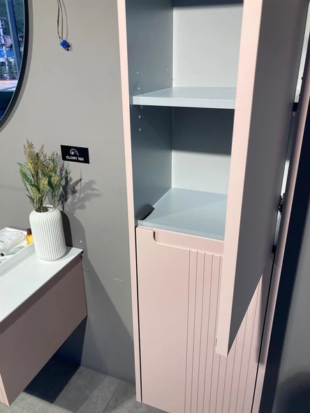 Orka Biella 40 cm Pudra Banyo Boy Çamaşır Dolabı - Resim 4