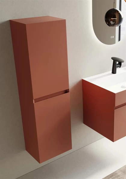 Orka Lusso 40 cm Tarçın Banyo Boy Çamaşır Dolabı - 2