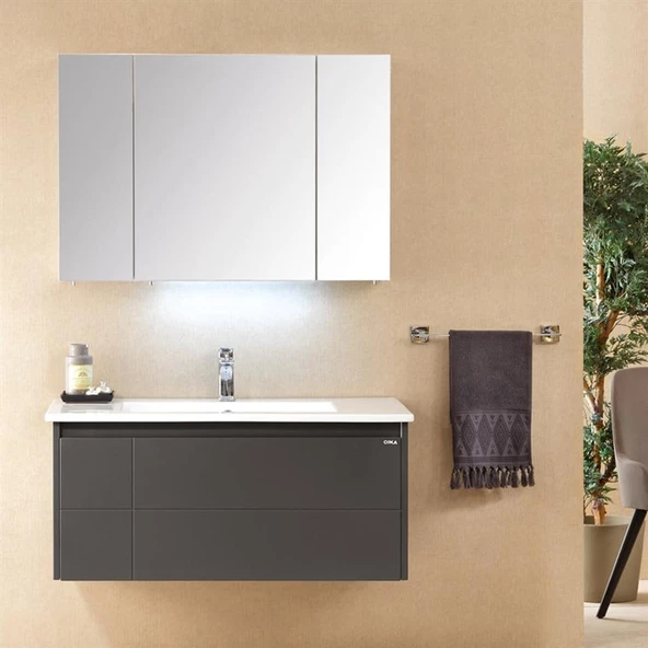Orka Likya 80 cm Mat Antrasit Banyo Dolabı Takımı ürün görseli