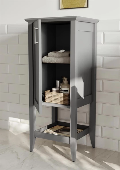 Orka Bastle 47 cm Gri Banyo Boy Çamaşır Dolabı - 2