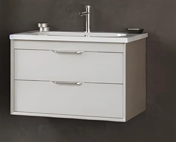 Orka Clay 80 cm Beyaz Banyo Dolabı Alt Modül ve Lavabo