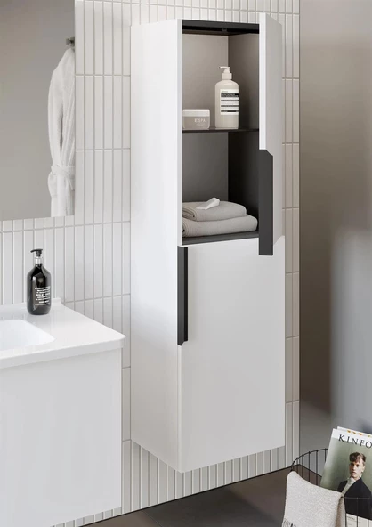 Orka Pure 40 cm Beyaz Banyo Boy Çamaşır Dolabı ürün görseli 1