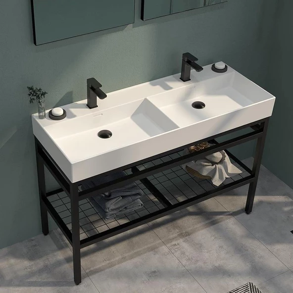 Orka Capetown 120 cm Beyaz Banyo Dolabı Alt Modül ve Lavabo