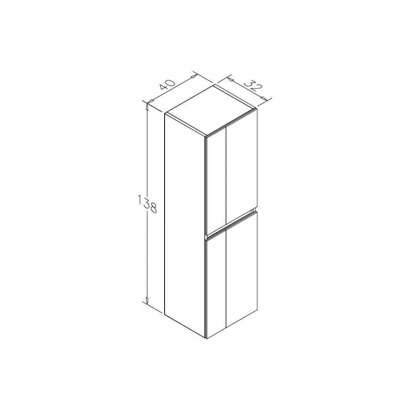 Orka Likya 40 cm Beyaz Banyo Boy Çamaşır Dolabı - 3